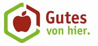 ein Apfel im Sechseck mit dem Text Gutes von Hier